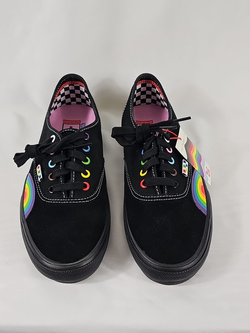 Vans Pride Canvas Sneakers with Rainbow Accent and Rainbow Eyelets